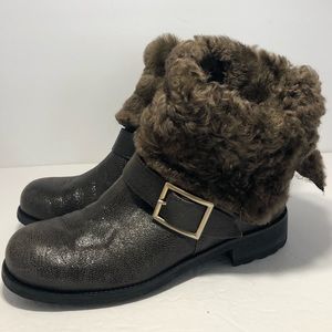 Jimmy Choo shearling lined biker boots